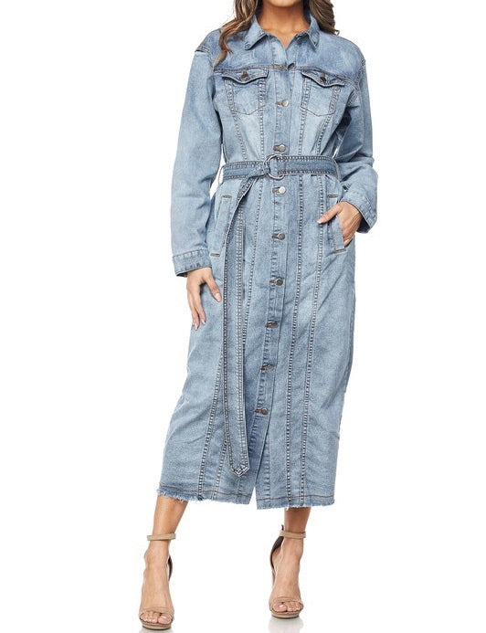 Maxi Denim Jacket Dress – RIYYA COLLECTION